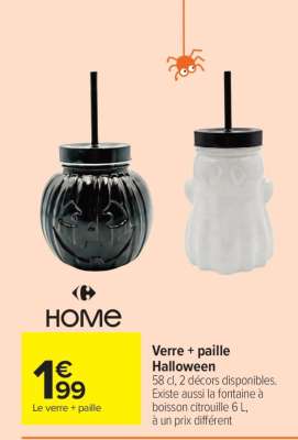 Verre + paille Halloween