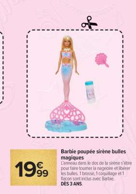 Barbie poupée sirène bulles magiques