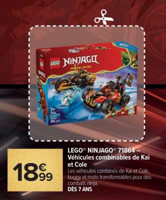 LEGO® NINJAGO® 71864 – Véhicules combinables de Kai et Cole