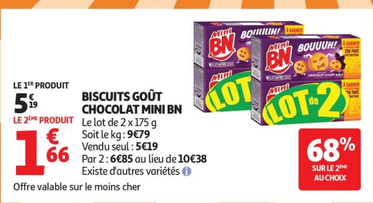 BISCUITS GOÛT CHOCOLAT MINI BN