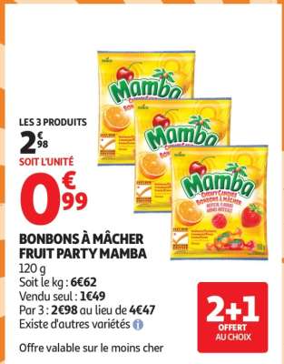 BONBONS À MÂCHER FRUIT PARTY MAMBA