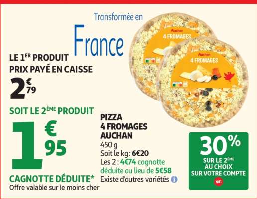 Pizza 4 Fromages Auchan