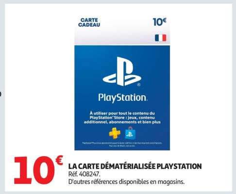 LA CARTE DÉMATÉRIALISÉE PLAYSTATION