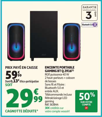ENCEINTE PORTABLE GAMING BT Q.3916