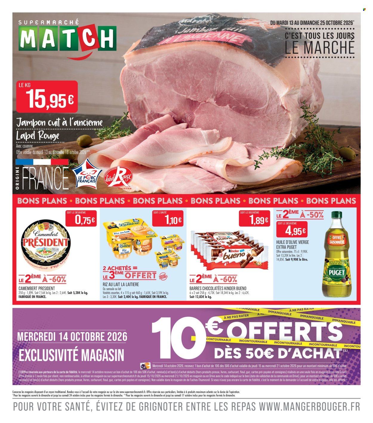 Catalogue Supermarché Match - 13.10.2026 - 25.10.2026. Page 1