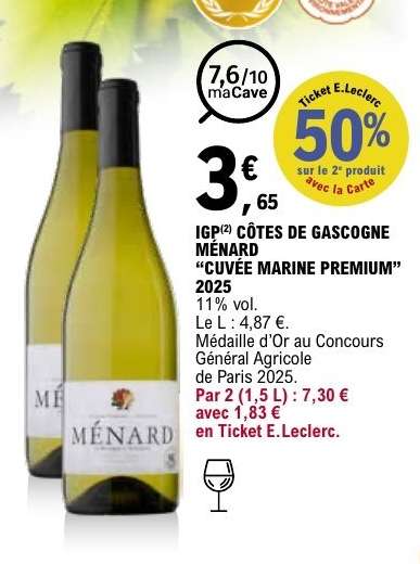 IGP CÔTES DE GASCOGNE MÉNARD “CUVÉE MARINE PREMIUM” 2025