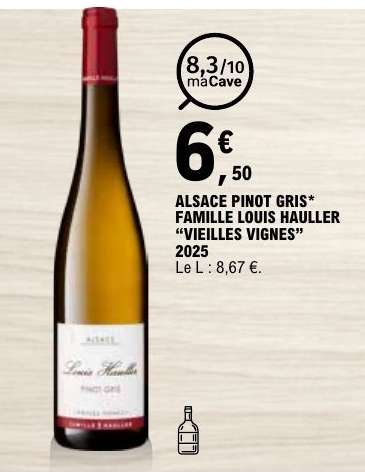 ALSACE PINOT GRIS* FAMILLE LOUIS HAULLER “VIEILLES VIGNES” 2025