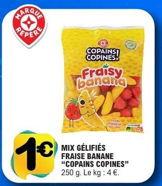 MIX GÉLIFIÉS FRAISE BANANE “COPAINS COPINES”