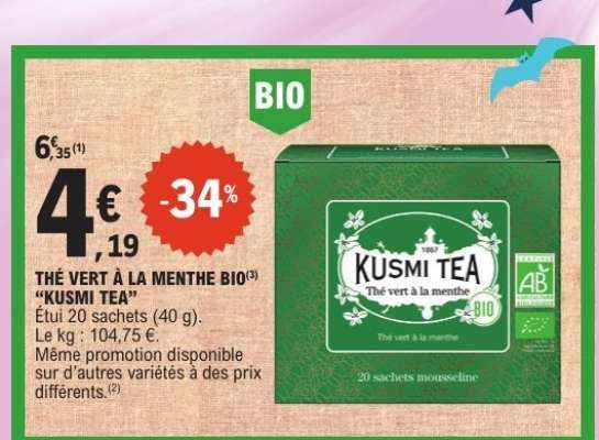 THÉ VERT À LA MENTHE BIO