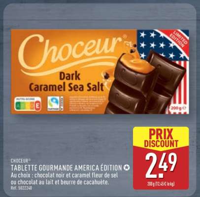 CHOCEUR TABLETTE GOURMANDE AMERICA ÉDITION