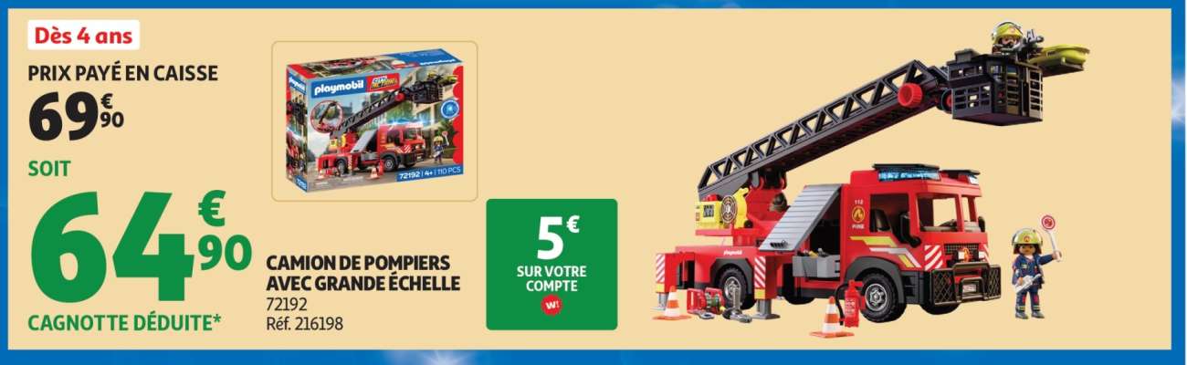 CAMION DE POMPIERS AVEC GRANDE ÉCHELLE