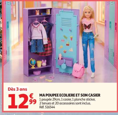 MA POUPEE ECOLIERE ET SON CASIER