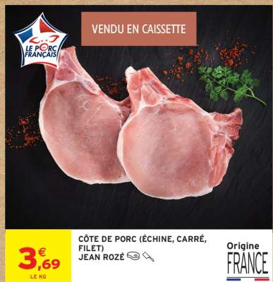 CÔTE DE PORC (ÉCHINE, CARRÉ, FILET) JEAN ROZÉ