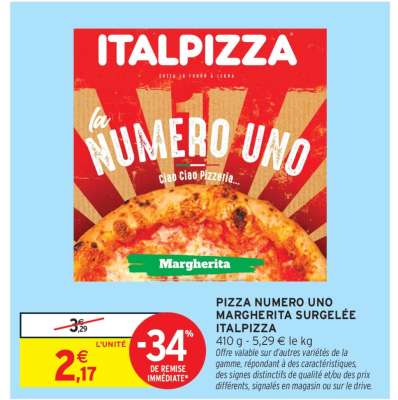 PIZZA NUMERO UNO MARGHERITA SURGELÉE ITALPIZZA