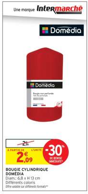 BOUGIE CYLINDRIQUE DOMÉDIA