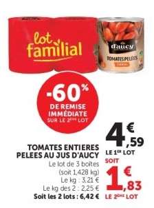 Tomates Entières Pelées au Jus d'Aucy