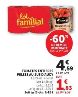 Tomates Entières Pelées au Jus d'Aucy