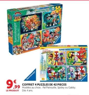 COFFRET 4 PUZZLES DE 42 PIECES