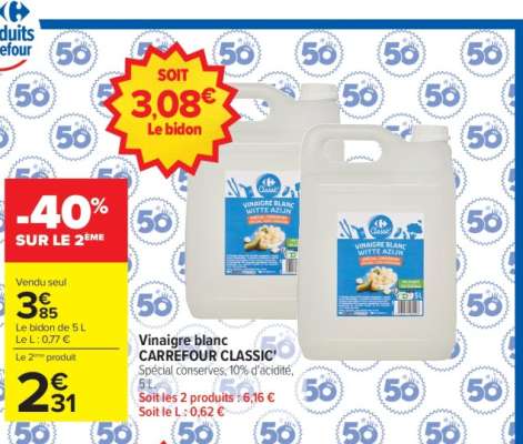 Vinaigre blanc CARREFOUR CLASSIC'