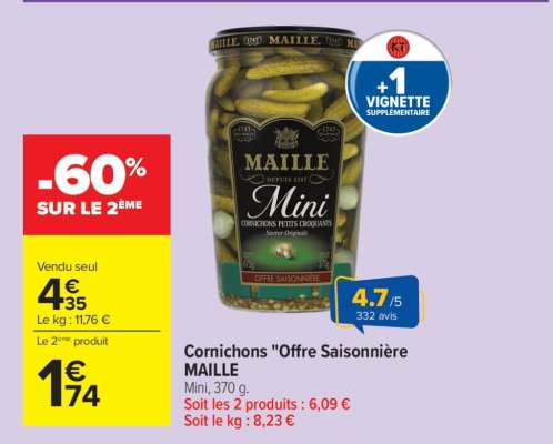 Cornichons "Offre Saisonnière" MAILLE