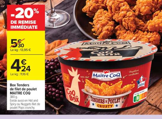 Box Tenders de filet de poulet MAITRE COQ