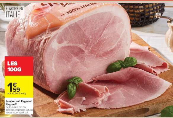 Jambon cuit Paganini NEGRONI