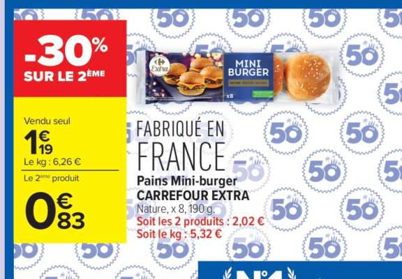 Pains Mini-burger CARREFOUR EXTRA