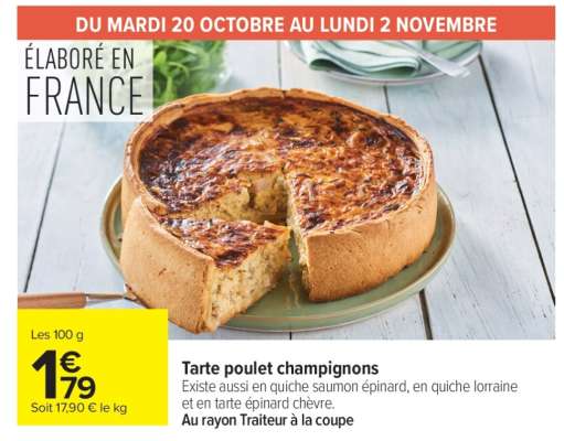 TARTE POULET CHAMPIGNONS