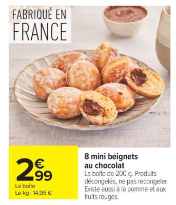 8 mini beignets au chocolat