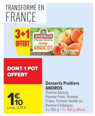Desserts fruitiers ANDROS