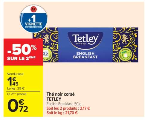 Thé noir corsé TETLEY