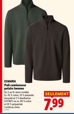 ESMARA Pull camionneur polaire homme