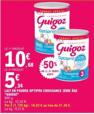Lait en poudre Optipro Croissance 3ème âge "Guigoz"