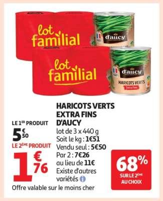 Haricots Verts Extra Fins d'Aucy