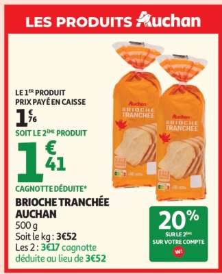 Brioche Tranchée Auchan