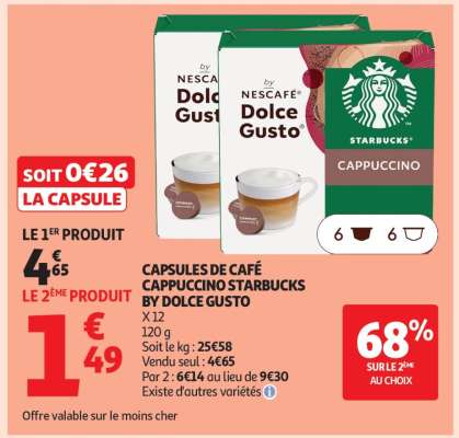 CAPSULES DE CAFÉ CAPPUCCINO STARBUCKS BY DOLCE GUSTO