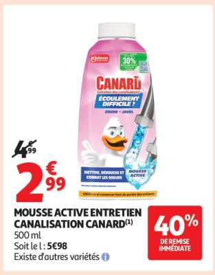 MOUSSE ACTIVE ENTRETIEN CANALISATION CANARD