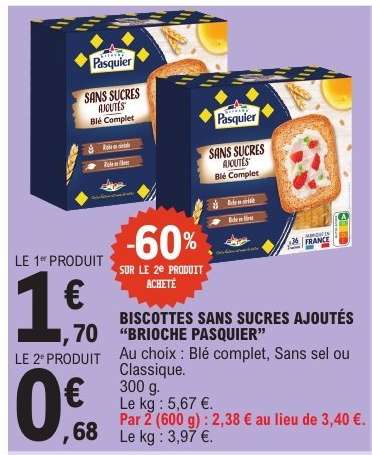 Biscottes Sans Sucres Ajoutés "Brioche Pasquier"