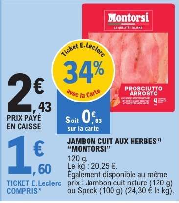 Jambon cuit aux herbes "Montorsi"