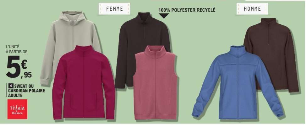 Sweat ou cardigan polaire adulte