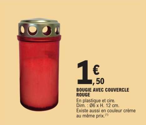 BOUGIE AVEC COUVERCLE ROUGE