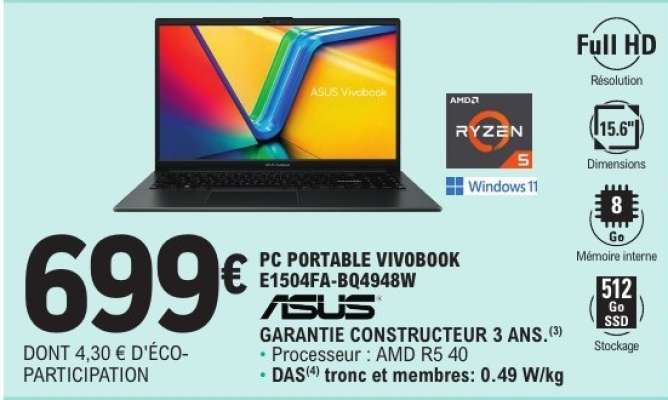 PC Portable Vivobook E1504FA-BQ4948W