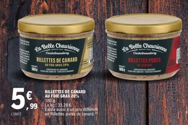 RILLETTES DE CANARD AU FOIE GRAS 20%