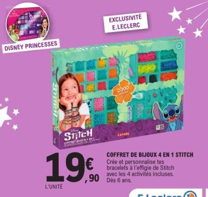 COFFRET DE BIJOUX 4 EN 1 STITCH
