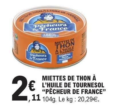 MIETTES DE THON À L’HUILE DE TOURNESOL “PÊCHEUR DE FRANCE”