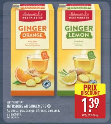 WESTMINSTER INFUSIONS AU GINGEMBRE