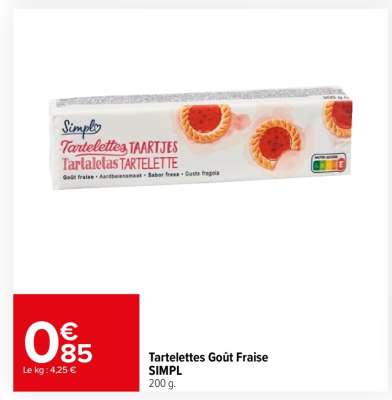 Tartelettes Goût Fraise SIMPL