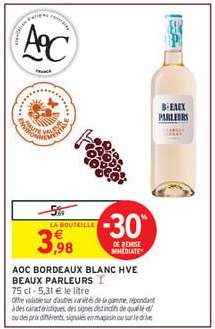 AOC Bordeaux Blanc HVE Beaux Parleurs