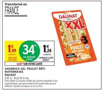 SANDWICH XXL POULET RÔTI MAYONNAISE DAUNAT