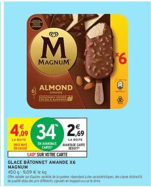 GLACE BÂTONNET AMANDE X6 MAGNUM